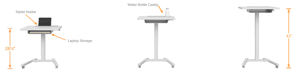 Features of the Haskell Fuzion Series Sit-to-Stand Desks and Lecterns