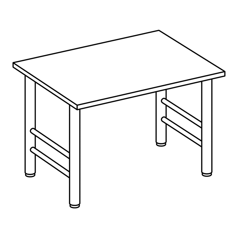 Rectangular Table with Path Base & Glides Haskell