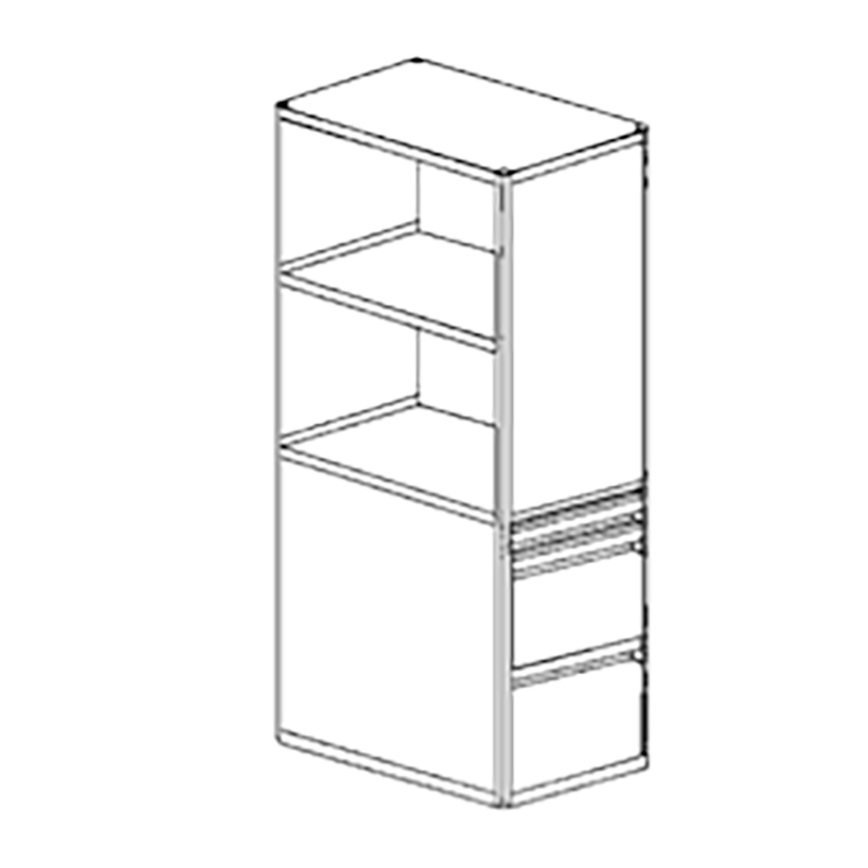 Inward Bookcase With One Adjustable Shelf File File Drawers