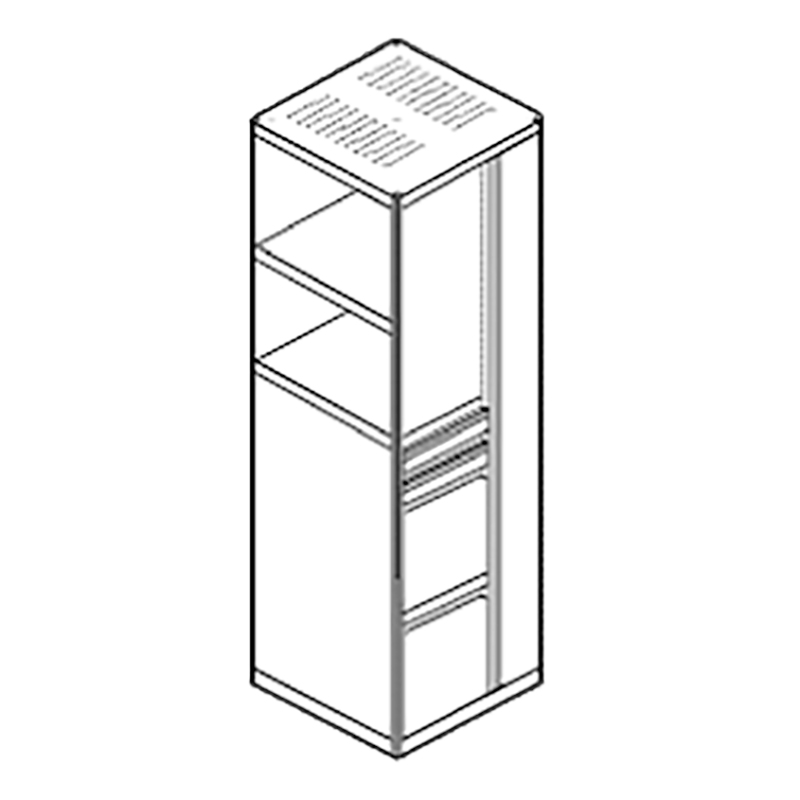 Inward Bookcase With One Adjustable Shelf Full Length File File