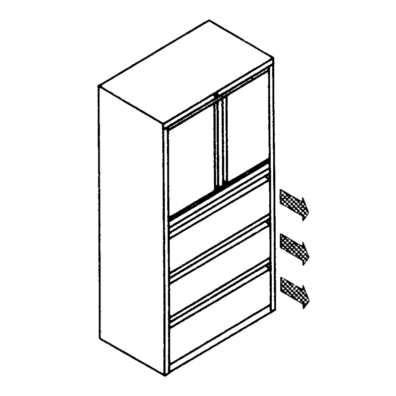 Combination Cabinet With Proud Drawers Lateral Storage Unit With